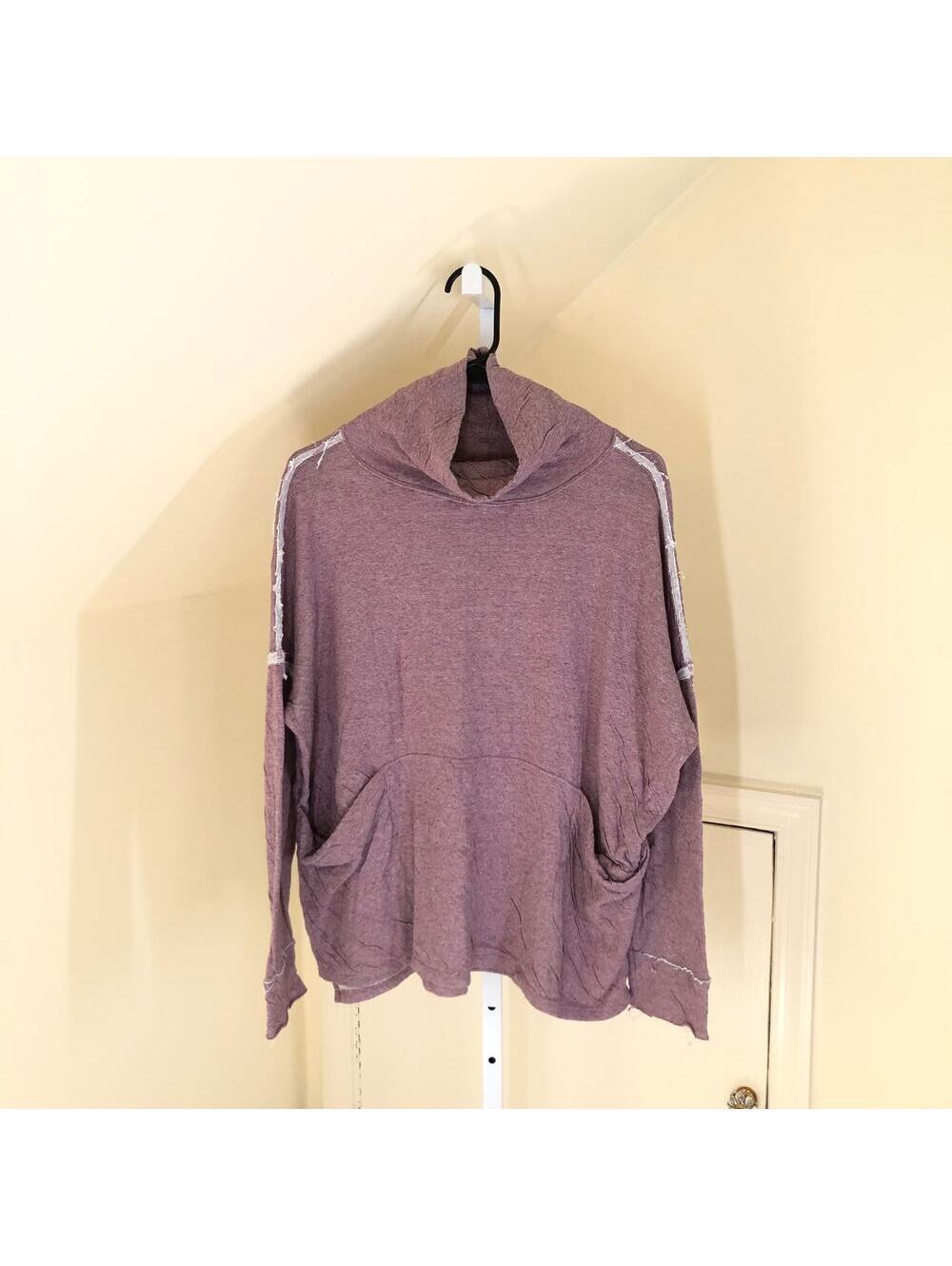 We the Free Free People Women's EUC Oversized Cowl Neck Sweater Pink/Mauve M